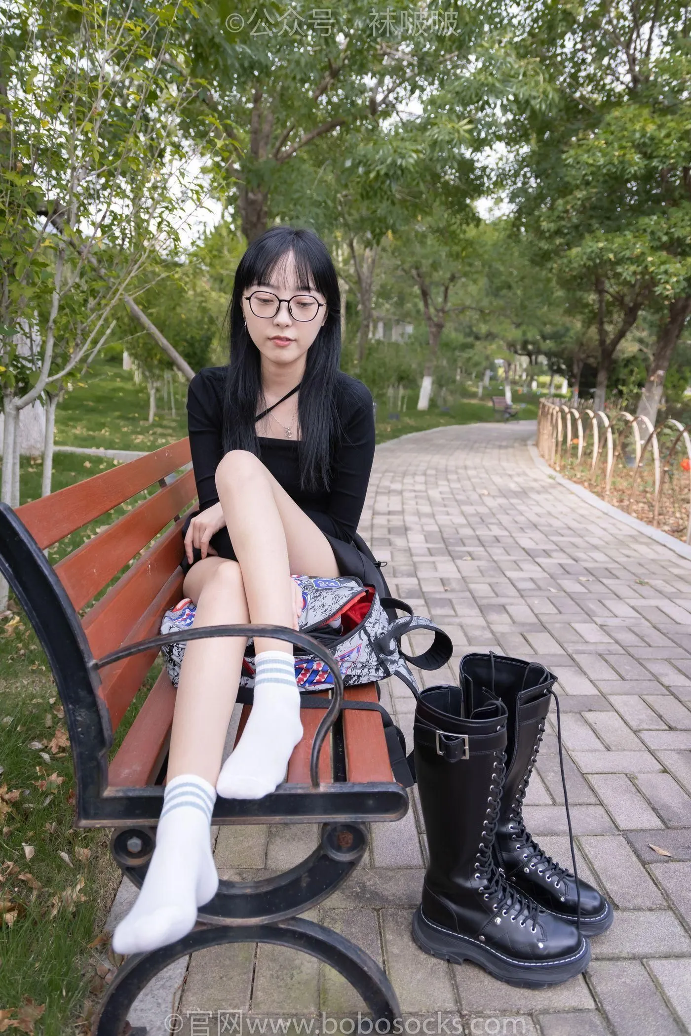 [BoBoSocks袜啵啵]NO.040 稚予-长靴、白棉袜、肉丝 [137P]插图9